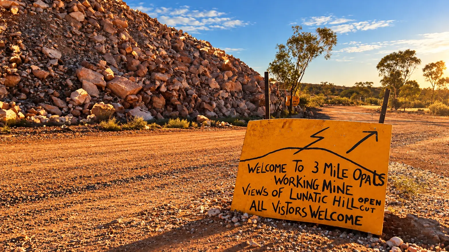 Entrance to an opal mining site in Lightning Ridge, New South Wales, Australia